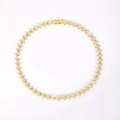 Collana a nido d'ape dorata con zirconi bianchi incastonati stile hip hop elegante - Collana (50cm) / Oro