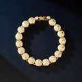Iced Out vergoldetes Cuban-Armband mit funkelnden Strasssteinen im kreisförmigen Design - Armband / Gold