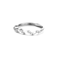Anello elegante in argento S925 con incastonatura irregolare di gemme tonde e quadrate - Taglia US 7 Aperto (Regolabile) / Oro Bianco