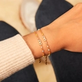 Pulsera de infinito en plata s925 con cuentas de esmalte de colores y cadena dorada - Plata 925 / Azul Cielo