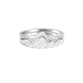 S925 sterling silver double-layered mountain peak ring with sparkling zircon stones - US Size 5 / Platinum Mountain Stackable Style