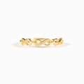 Anello catena infinito in argento S925 placcato oro 18K con scintillanti zirconi cubici - Taglia US 6 / Oro