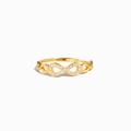 Minimalistischer goldener s925 Silber Unendlichkeitsring für Damen mit Zirkonia - US-Größe 7 Offen (Verstellbar) / Gold