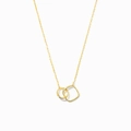 Minimalist S925 sterling silver necklace with interlocking circle and square pendant in gold - 925 Silver (40+5cm) / Gold