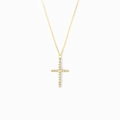 S925 sterling silver two-tone cross necklace with gold and silver rope texture pendant - 925 Silver / Two Colors