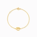 Minimalistisches S925 Sterlingsilber Knoten-Armband mit feiner Goldbeschichtung - Gold / 15.5+4.5cm