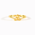 Minimalistischer S925 Silberring mit goldenem keltischem Triquetra Knoten Motiv - Gold / US-Größe 6
