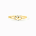 S925 sterling silver infinity heart ring with gold finish and sparkling crystal accents - US Size 9 / Gold & Silver