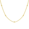 Detaillierte Ansicht der minimalistischen Goldperlenkette mit polierten Kugel-Akzenten - 925 Silber (40+5cm) / Gold