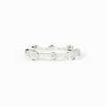 Anello eternity minimalista in argento s925 con cuori intrecciati e cristalli pavé - Taglia US 6 / Oro Bianco