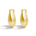 Orecchini a goccia minimalisti a forma di U in argento S925 con placcatura oro 18K - Argento 925 / Oro