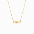 Elegante goldene Unendlichkeitsknoten-Halskette aus S925 Sterling Silber im Minimal-Stil - Gold / 925 Silber (40+5cm)