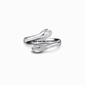 Macro shot of s925 silver hug ring featuring You are my person engraving on inner band - Adjustable US Size 7 / You are my person