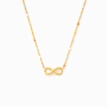 Collana infinito in argento S925 con punti in smalto colorato su catena a corda oro - 40+5cm / Oro