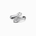 Adjustable S925 sterling silver hug ring with Never fucking give up engraved inside - Adjustable US Size 7 / Never fucking give up