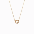Elegant gold S925 sterling silver necklace featuring hollow overlapping double heart pendant - 925 Silver / 40+5cm / Gold