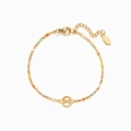 Pulsera Infinito de Plata de Ley S925 con cuentas de esmalte de colores para mujer - Plata 925 (15.5+4.5cm) / Dorado