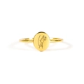 Polierter S925 Sterling Silber Ring in Gold mit ovaler Fläche und Händchenhalten-Motiv - US 6 / Gold