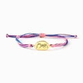 Handgeweven s925 zilveren pinky swear belofte armband met kleurrijk verstelbaar koord - 925 Zilver (Verstelbaar) / Fuchsia