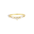 Elegante anello a corona in argento s925 placcato oro con cristalli scintillanti - Oro / US 6