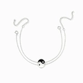 Pulseras Yin Yang de plata de ley S925 para parejas con dijes de esmalte blanco y negro - Plata 925 / Negro