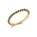 Anillo minimalista de plata S925 con pavé de circonitas negras de estilo moderno - Talla US 6 / Zircón Negro