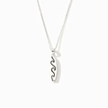 Collana minimalista in argento S925 con pendente a tavola da surf e motivi a onde - Argento 925 (40+5cm) / Oro Bianco