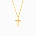 Elegante collana a croce in argento sterling S925 dorato con zirconi cubici minimalisti - Argento 925 (40+5cm) / Oro
