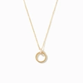 Minimalistische S925 zilveren ketting met gedraaide cirkel en sprankelend kristal inlay - 925 Zilver (40+5cm) / Goud