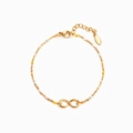 Vergoldetes S925-Silberarmband mit Unendlichkeitssymbol und bunten Emailleperlen - 925er Silber / Gold