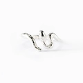 Minimalist S925 sterling silver snake ring with textured scales and adjustable open design - Adjustable US Size 7 / White Gold