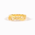 Anello a catena in argento S925 dorato con zirconi dal design minimalista - Taglia US 6 / Oro