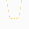 Collana a onda in argento sterling S925 placcata oro con pietre portafortuna tonde - Argento 925 / Oro (1 Pietra)