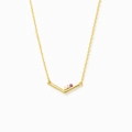 S925 sterling silver V-shaped necklace with three gradient birthstones on gold chain - 925 Silver (40+5cm) / Style 1 (Gold)