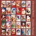 Vintage Christmas sticker set with 30 retro illustrations on white kraft paper sheets - Christmas Blessing / 30 Sheets/Set