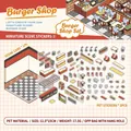 Burger Shop themed PET DIY scenery sticker set with backboard for journaling - Burger Shop Style