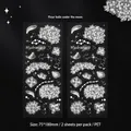Hydrangea retro PET floral stickers set with two sheets of decorative transparent decals - Hydrangea Under The Moon