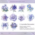 Set de pegatinas PET Twilight flores violetas para journaling con 10 diseños florales - Encuentro Púrpura