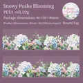 Decoratieve PET-tape met blauw-witte hortensia's voor wintertuin-plakboekdecoratie - Sneeuwpunt Bloei