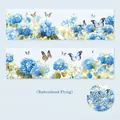 Blue hydrangea and butterfly PET decorative tape for DIY scrapbooking 50mm x 2m size - Flying Hydrangea