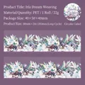 Iris Dream bloemen PET tape voor scrapbooking, paars bloemdessin 50mm x 2m rol - Iris Droom