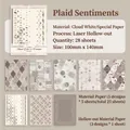 Set di carta decorativa in pizzo per scrapbooking con 28 fogli vintage tagliati al laser - Umore a Scacchi