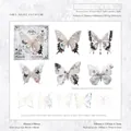Stereoscopic laser butterfly stickers in Fly Dream series with silver holographic finish - Ink White Phantom