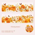 Charming Autumn PET decorative tape with yellow flowers and butterflies for DIY journaling - Charming Autumn