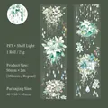 Floral PET tape with shell light finish featuring white lily clusters and crystal pendants - Flower Intent