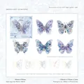 Set di adesivi farfalla laser argento con motivi di pietre lunari per scrapbooking - Pietra di luna