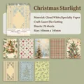 Set di carta scrapbooking vintage natalizia con pizzo traforato e motivi tagliati al laser - Luce Stellare di Natale