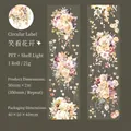 Floral PET tape variant featuring vintage watercolor roses and shell light finish details - Flowers Blooming