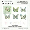 Laser holographic butterfly decorative stickers set featuring silver shimmering effect - Messenger in the Wind