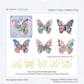 3D holographic butterfly PET stickers with laser gold and seashell finish, 10 pieces pack - Beautiful Butterfly Language